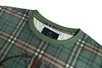 PLAID MONOGRAM ANTI-WAR AK PRINT LONG SLEEVE