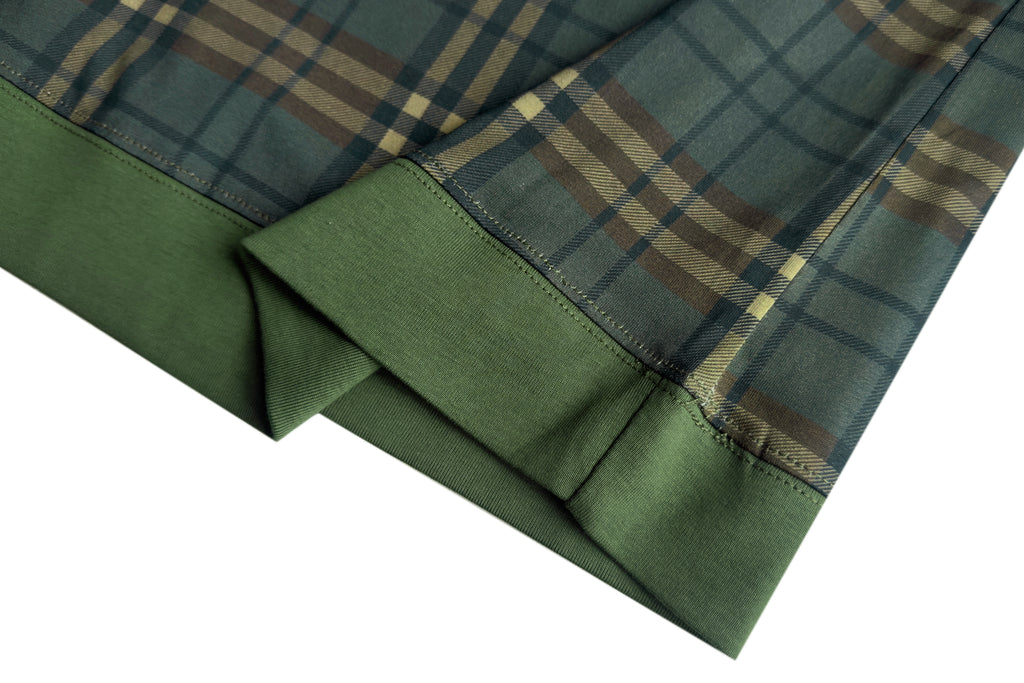 PLAID MONOGRAM ANTI-WAR AK PRINT LONG SLEEVE