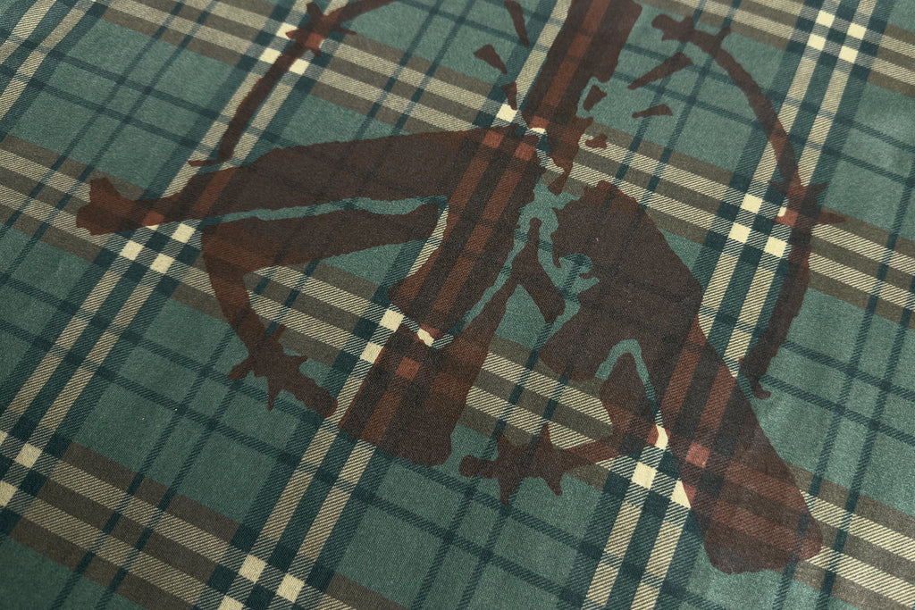 PLAID MONOGRAM ANTI-WAR AK PRINT LONG SLEEVE