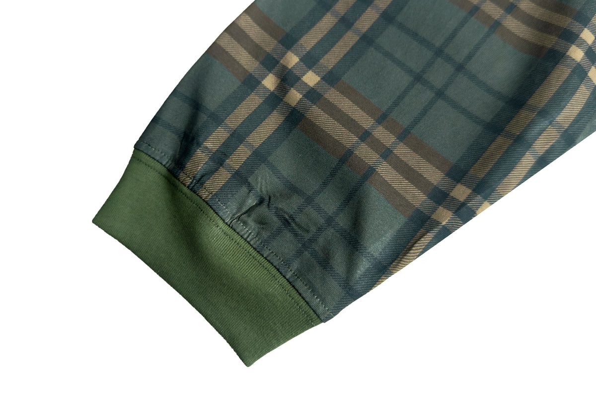 PLAID MONOGRAM ANTI-WAR AK PRINT LONG SLEEVE