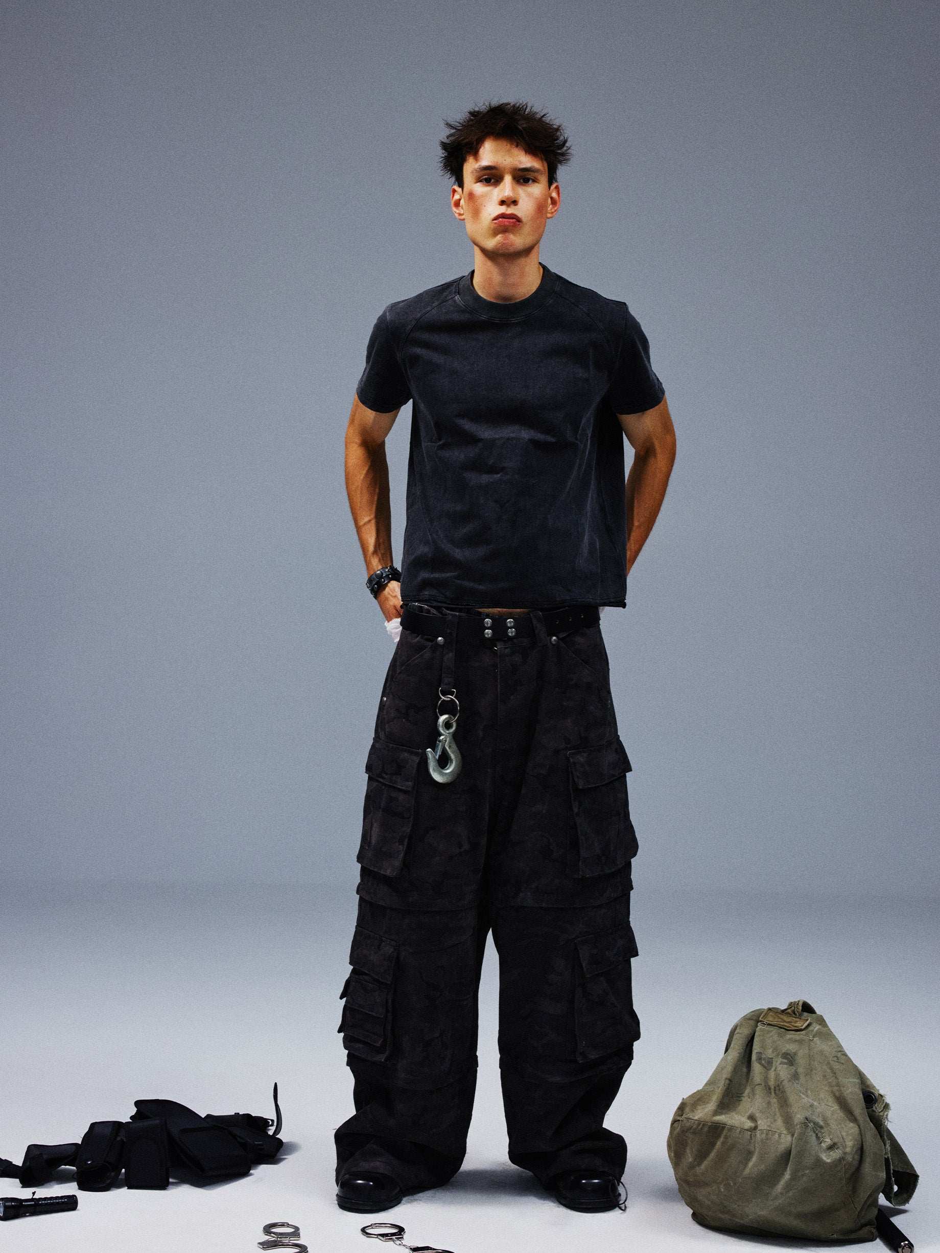 Washed Black Tee - TecNineGroup