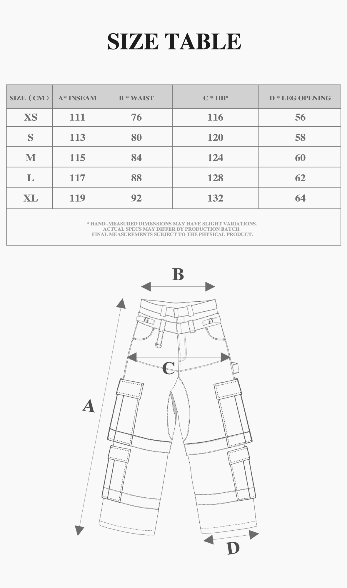 Size chart