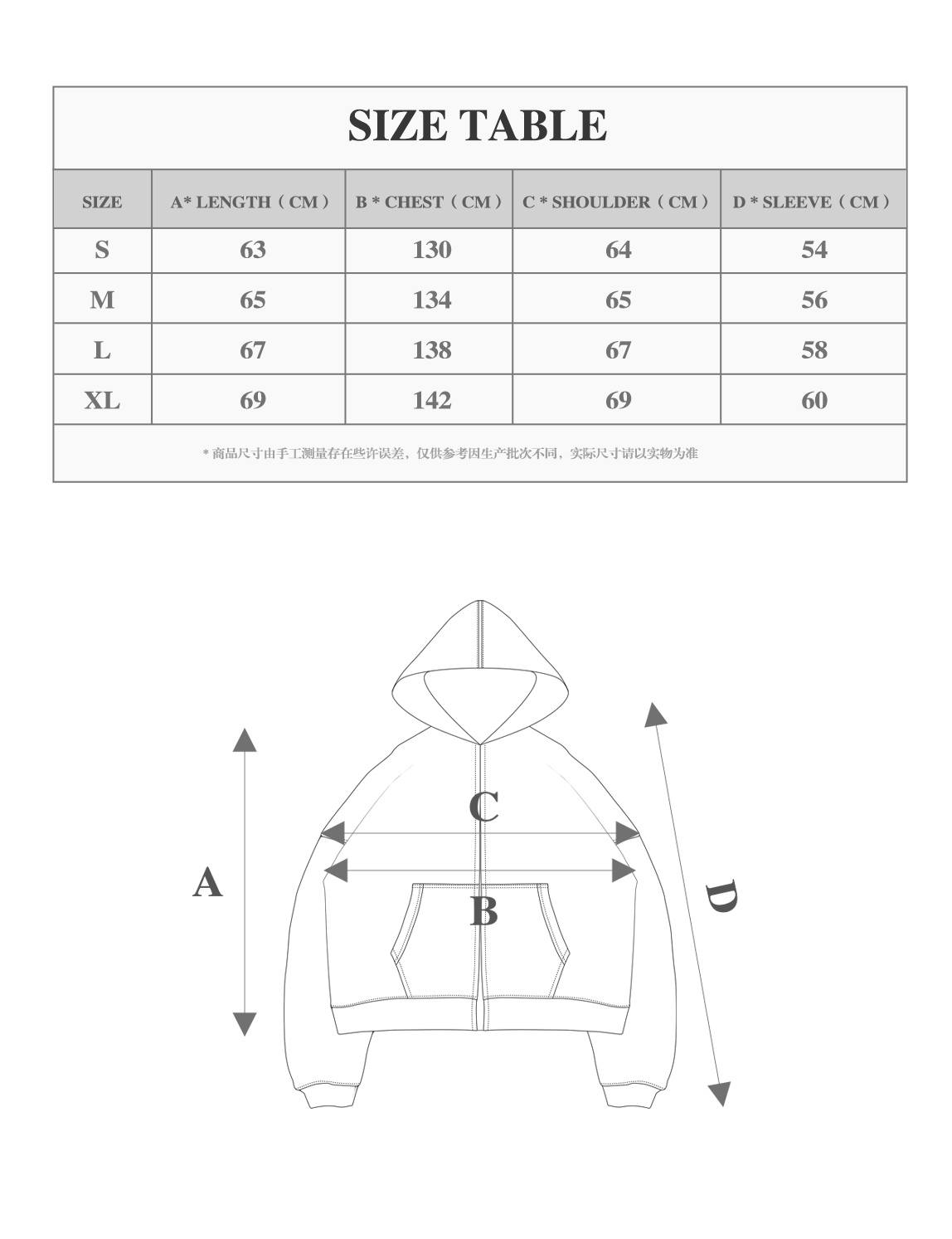 Size chart
