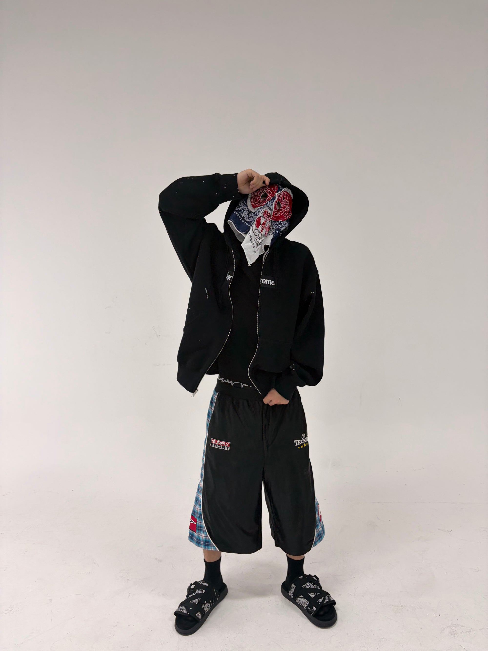 CONTRAST COLOR PANELED SPORTS PANTS