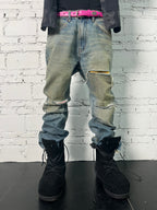 DESTROY WASH SLIM STRAIGHT JEANS