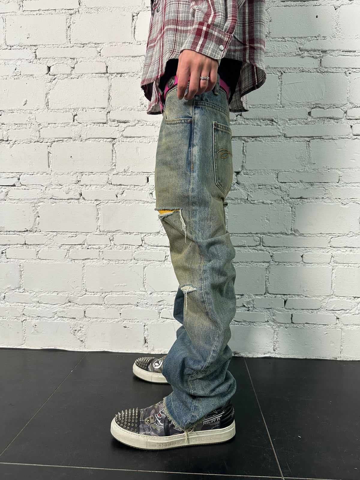 DESTROY WASH SLIM STRAIGHT JEANS