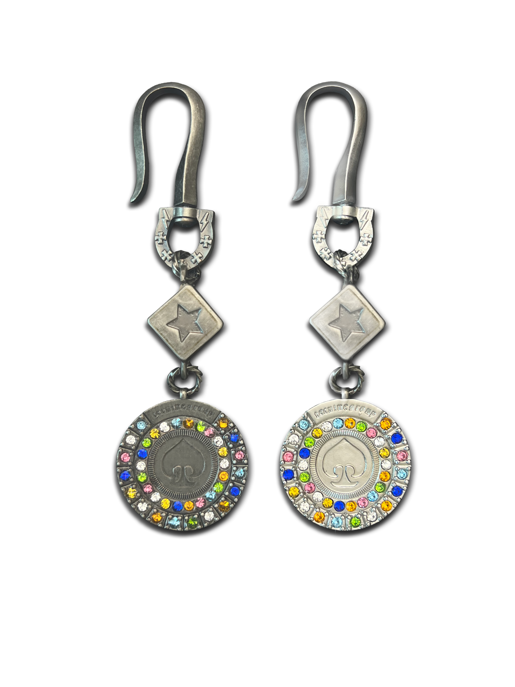 COLORED DIAMOND POKER CHIP DICE KEYCHAIN