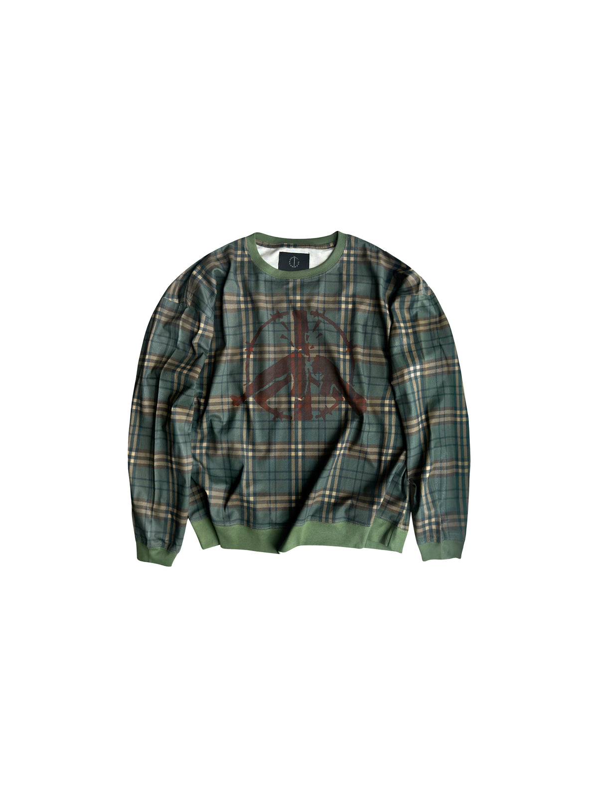 PLAID MONOGRAM ANTI-WAR AK PRINT LONG SLEEVE