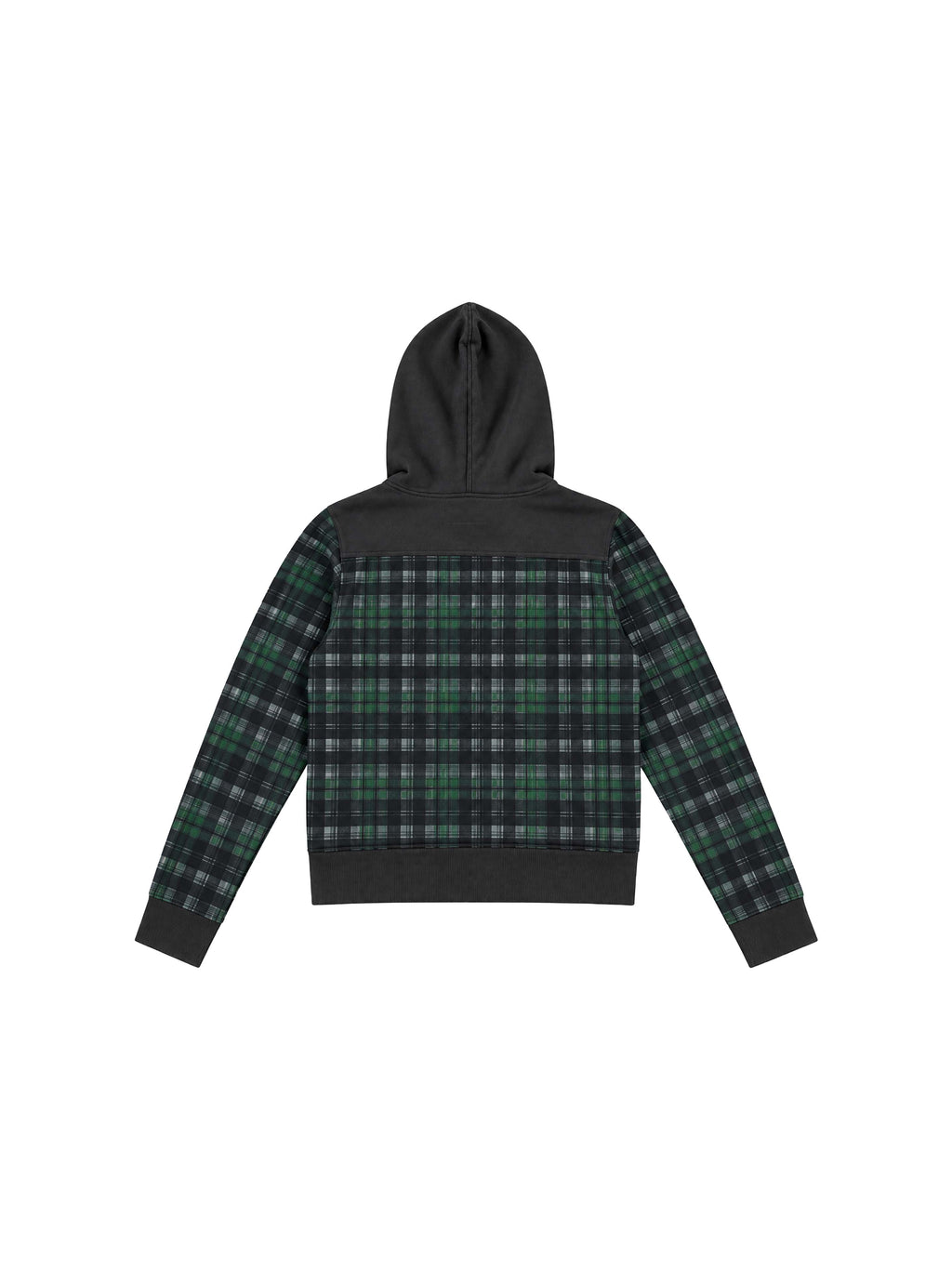 LEOPARD PLAID PATCH COLOR BLOCK HOOD JACKET