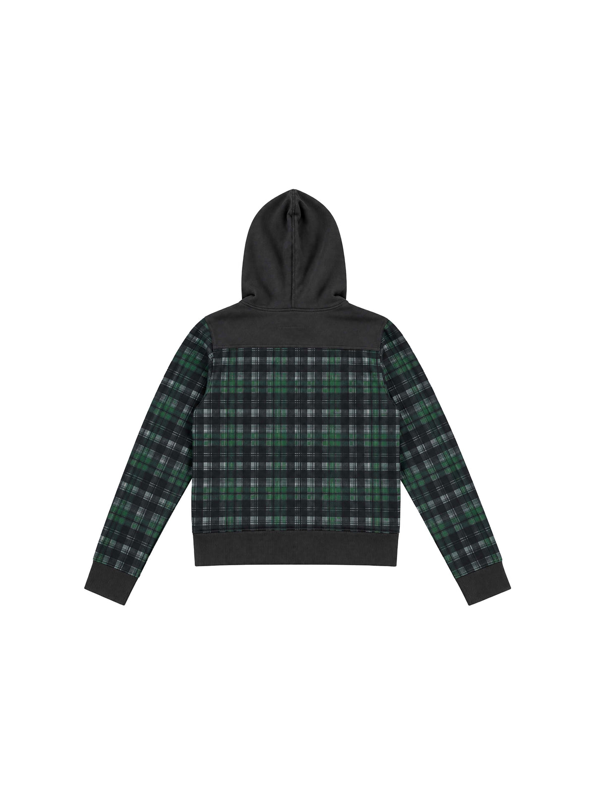 LEOPARD PLAID PATCH COLOR BLOCK HOOD JACKET