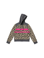 LEOPARD PLAID PATCH COLOR BLOCK HOOD JACKET