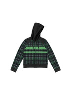 LEOPARD PLAID PATCH COLOR BLOCK HOOD JACKET