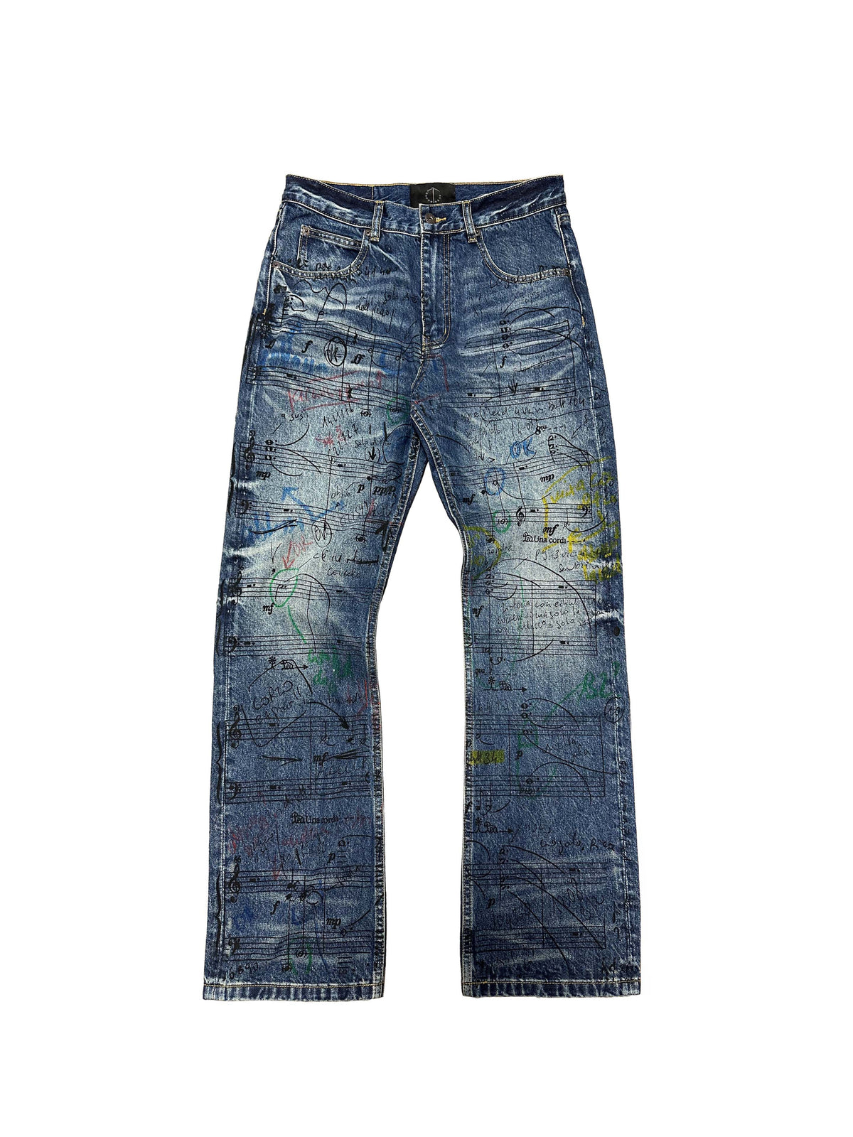 GRAFFITO STAFF NOTE WHISKER WASH JEANS