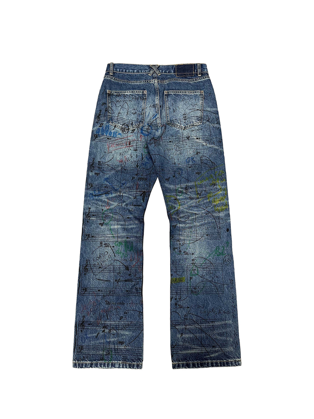 GRAFFITO STAFF NOTE WHISKER WASH JEANS