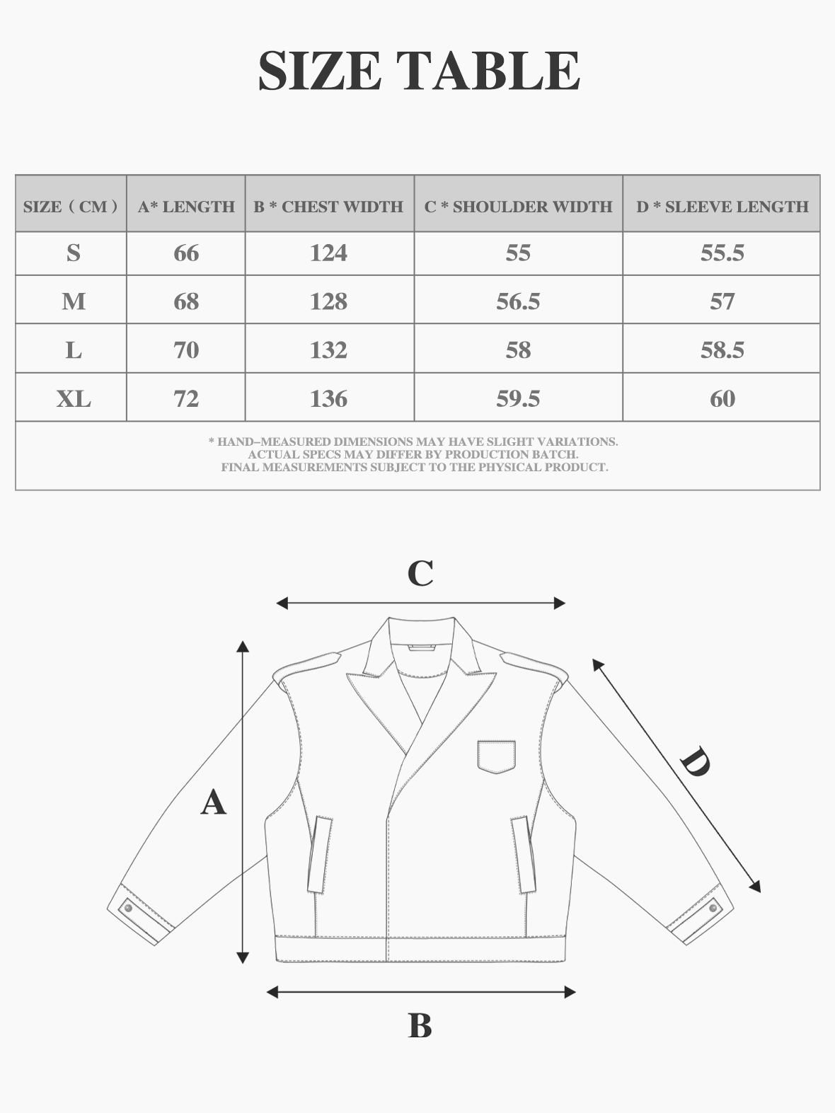 Size chart