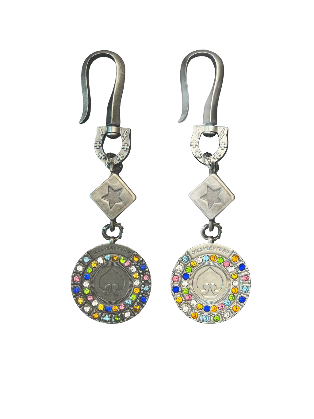 COLORED DIAMOND POKER CHIP DICE KEYCHAIN