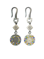 COLORED DIAMOND POKER CHIP DICE KEYCHAIN
