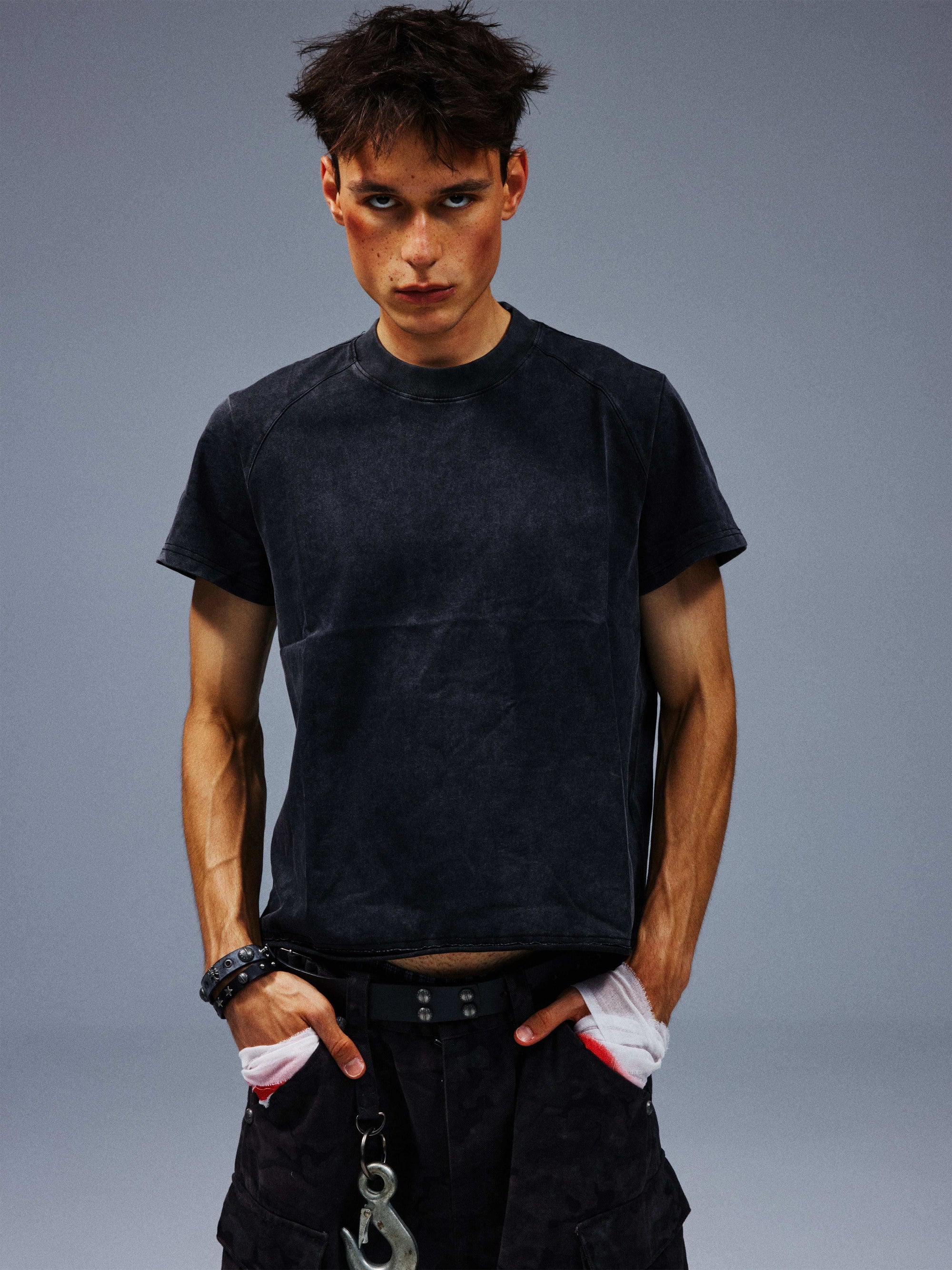 Washed Black Tee - TecNineGroup