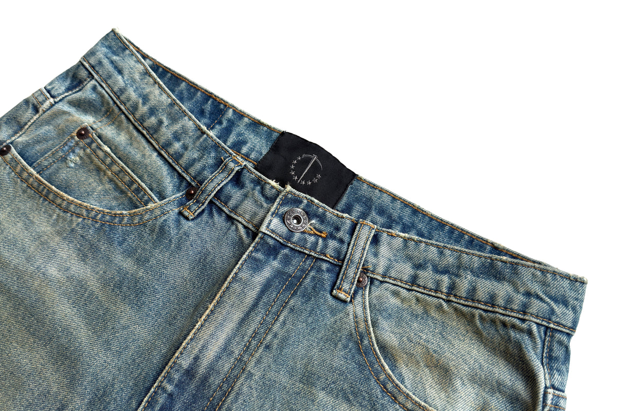 DESTROY WASH SLIM STRAIGHT JEANS