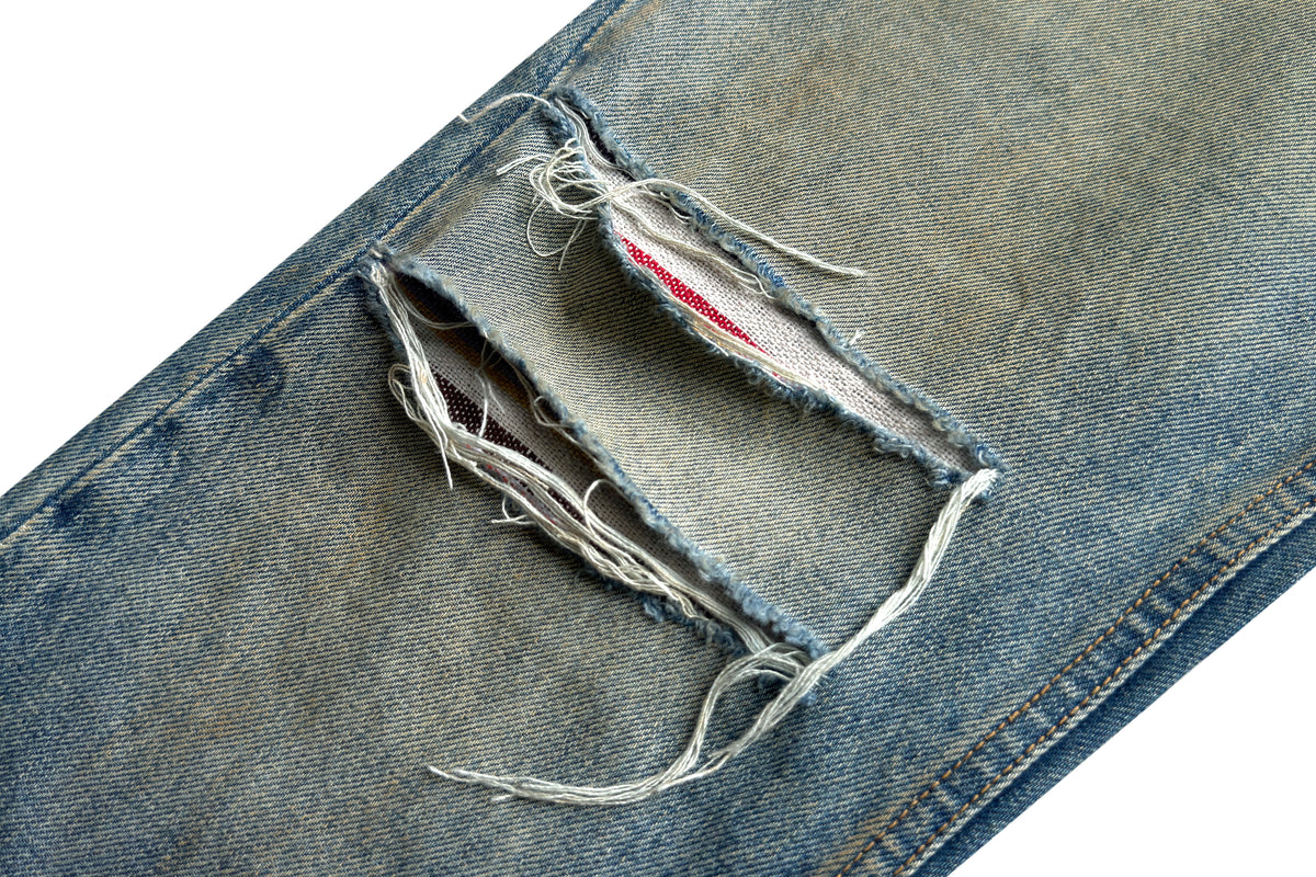 DESTROY WASH SLIM STRAIGHT JEANS