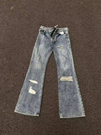 Distressed Stacked Jeans - TecNineGroup