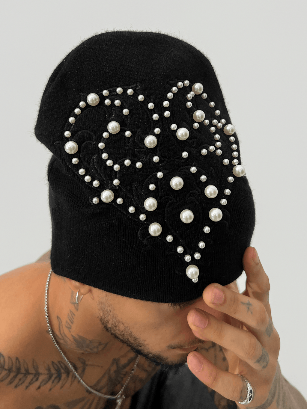 Heart Pearl Beanie