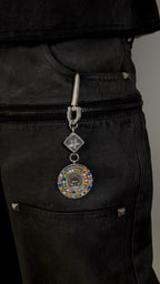 COLORED DIAMOND POKER CHIP DICE KEYCHAIN