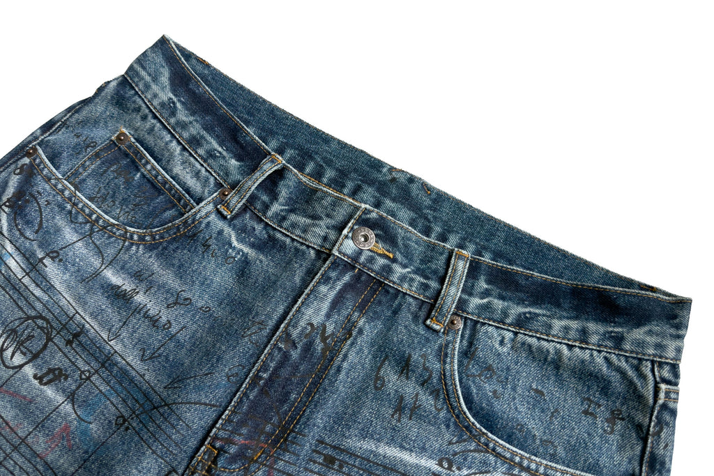 GRAFFITO STAFF NOTE WHISKER WASH JEANS