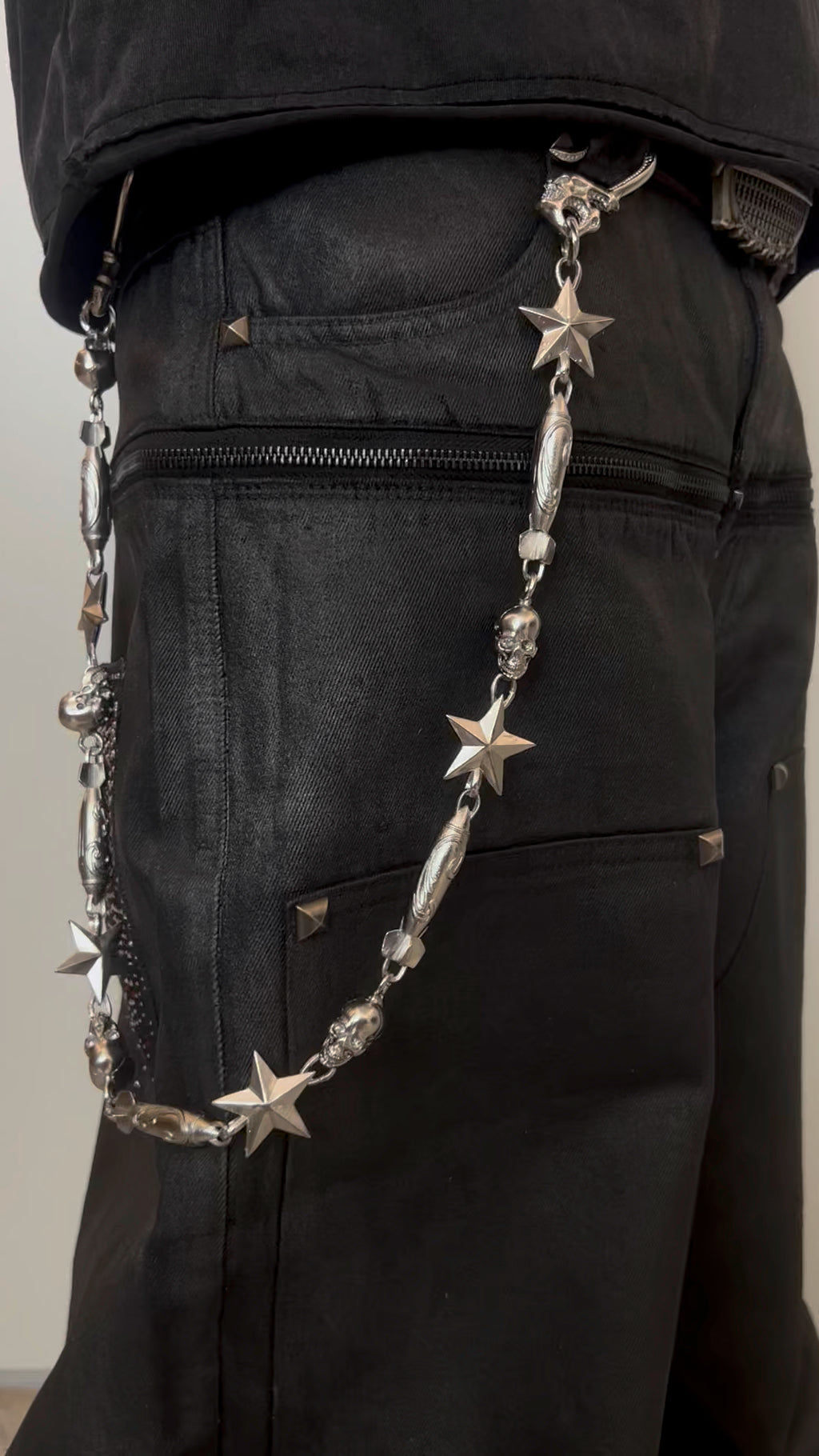 RED STAR MISSILE SKULL TROUSER CHAIN