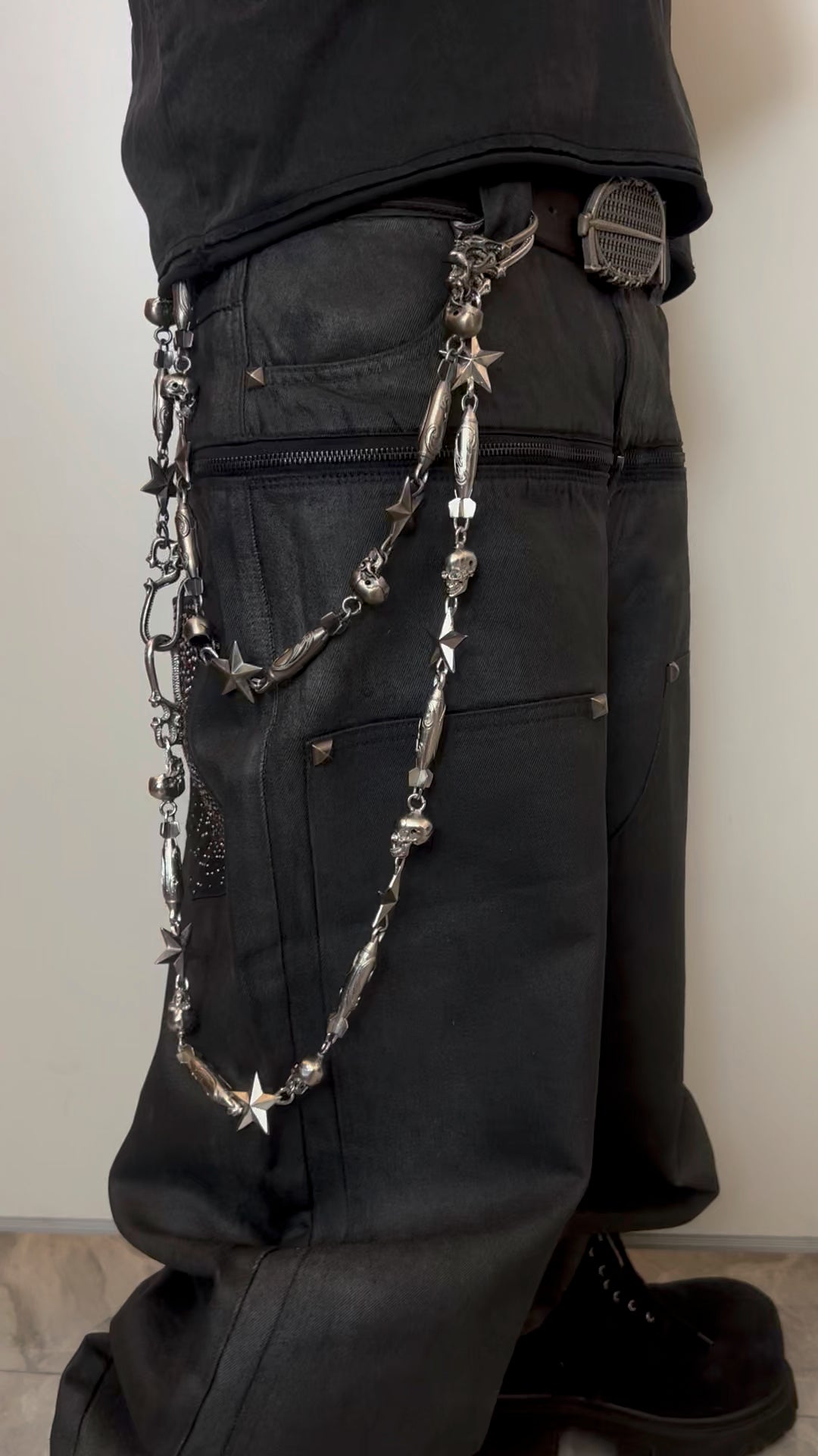 RED STAR MISSILE SKULL TROUSER CHAIN