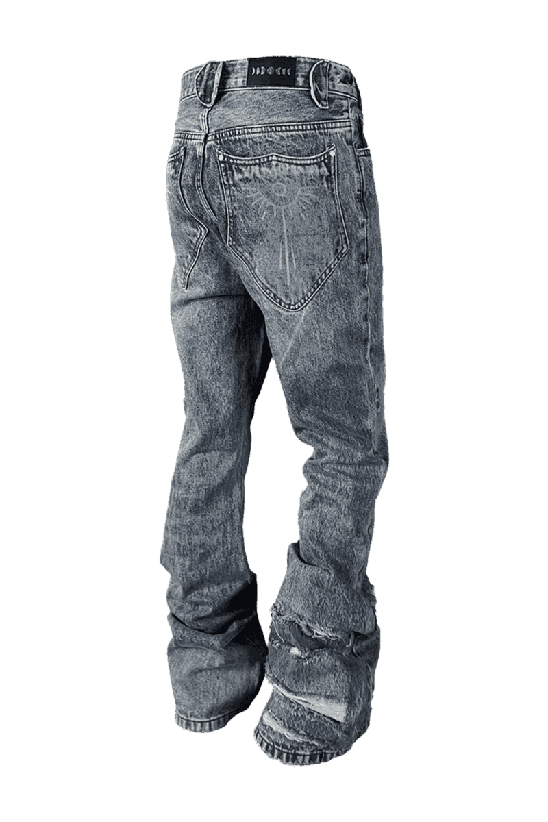 Distressed Stacked Jeans - TecNineGroup